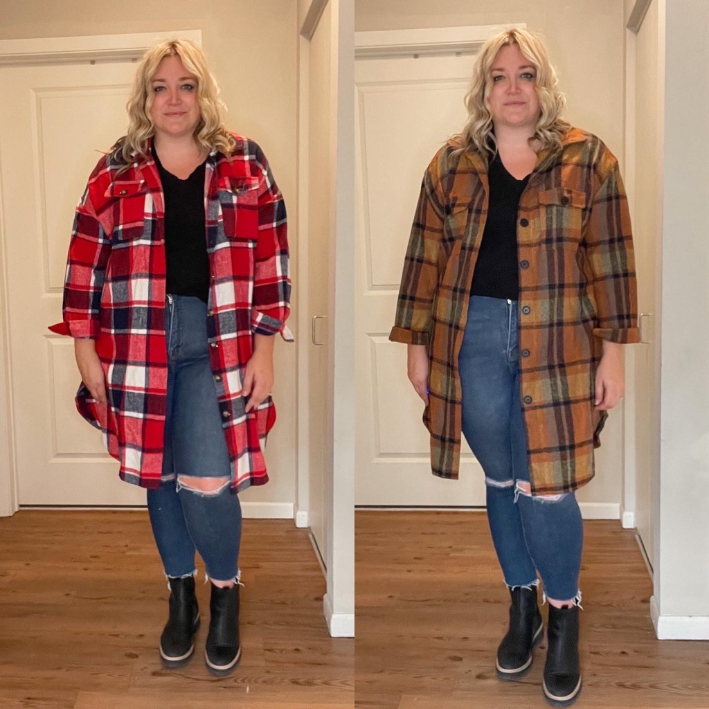 Plus Size Fall Plaid Duster
