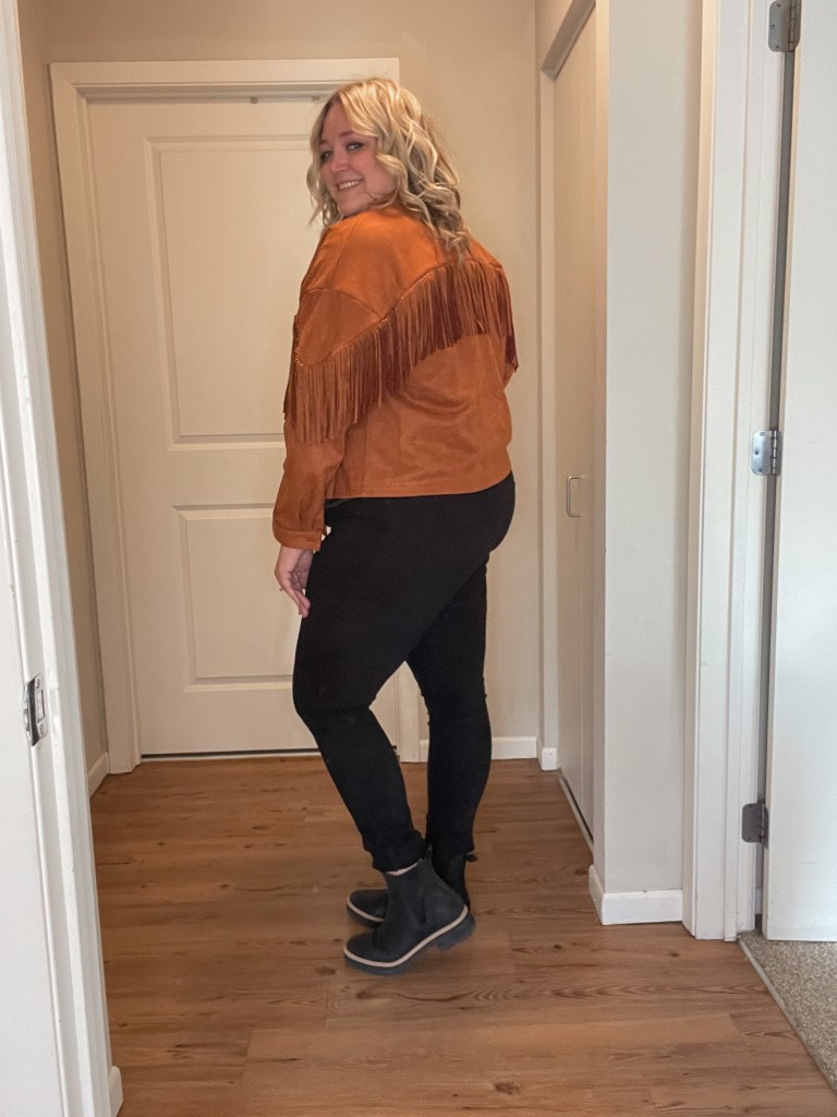 Plus Size Fringe Jacket