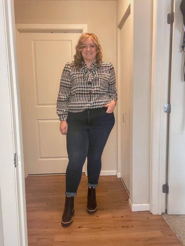 Tie Neck Blouse Plus Size Work Fashion Tip