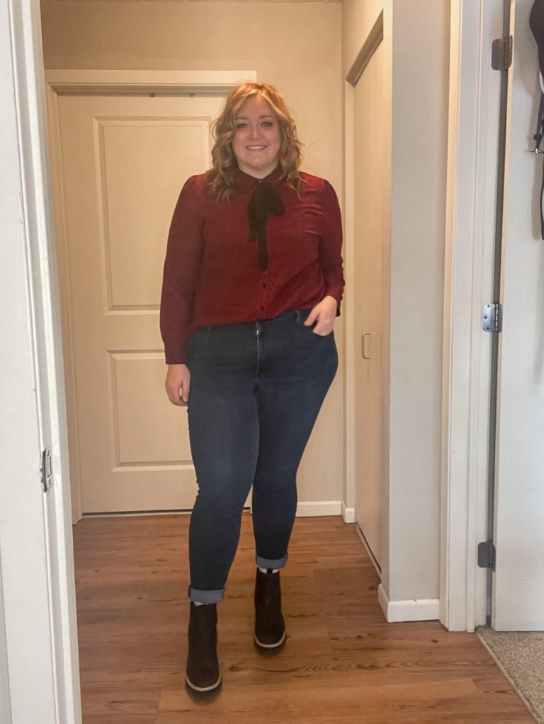 Tie Neck Blouse Plus Size Work Fashion Tip