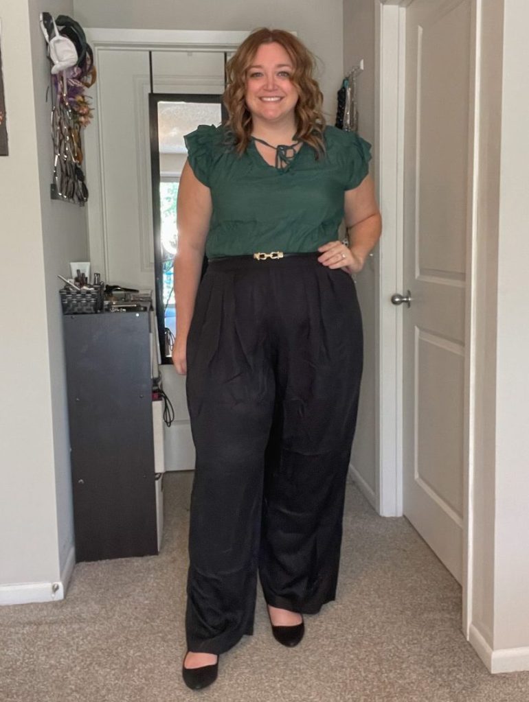 Plus Size Work Wear Wide Leg Trousers Tara Jane Style
