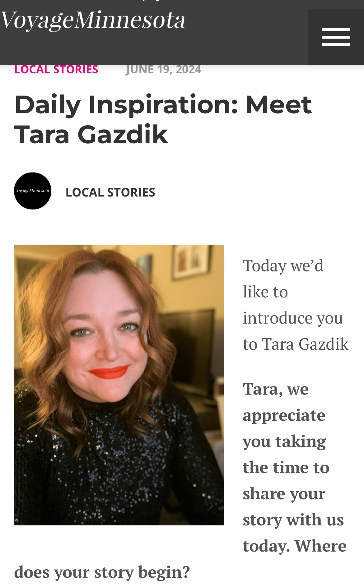 VoyageMinnesota Interview – Tara Jane Style