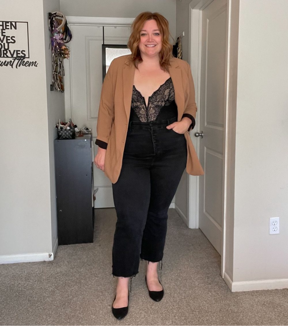 black and camel plus size outfits Tara Jane Style