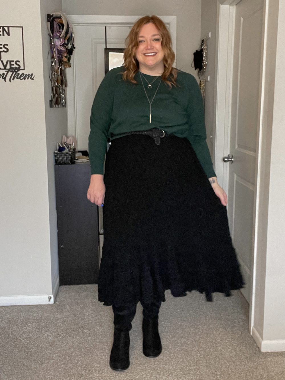 Summer to winter transition outfit Tara Jane Style Plus Size Fashion