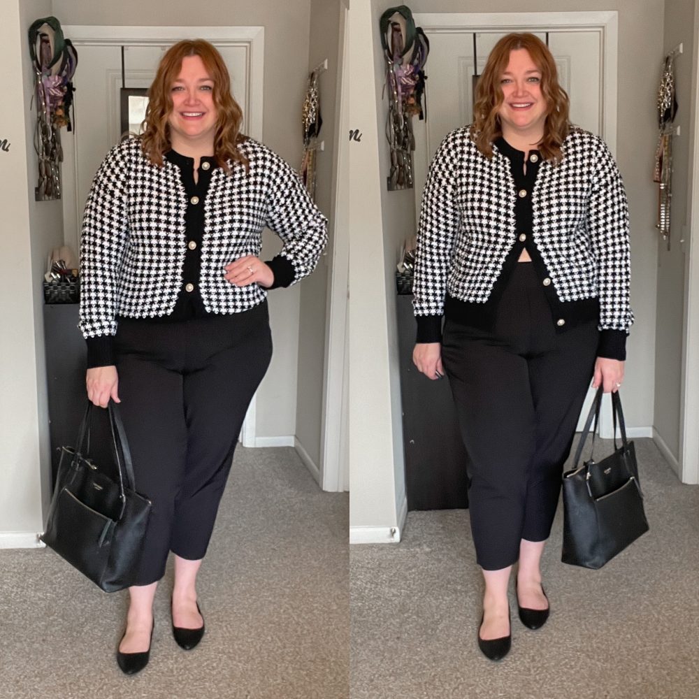 Houndstooth Outfit Inspiration Tara jane Style Plus Size Fashion Tip
